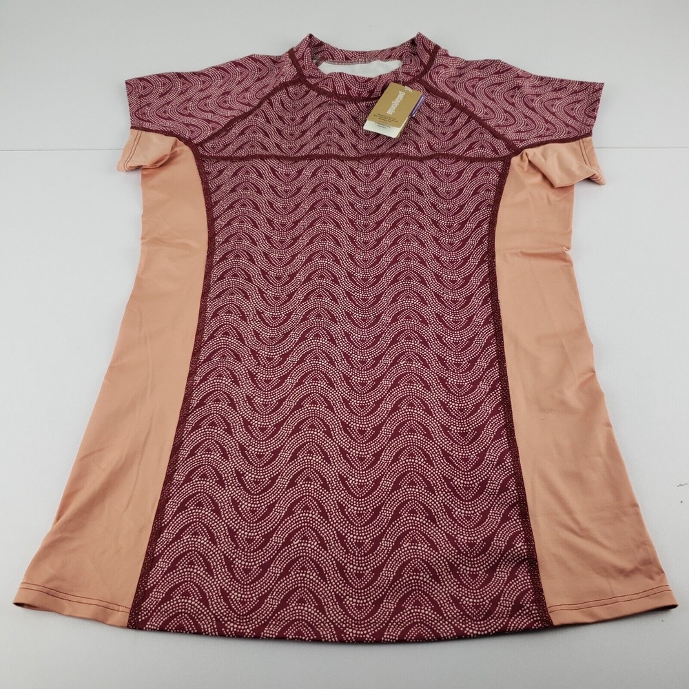 Patagonia Top Women Medium Burgundy Geometric Swim Shirt‎ New with Tags